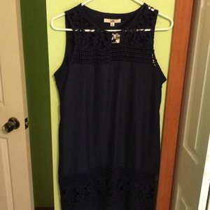 NWT Navy crochet top & bottom sleeveless dress